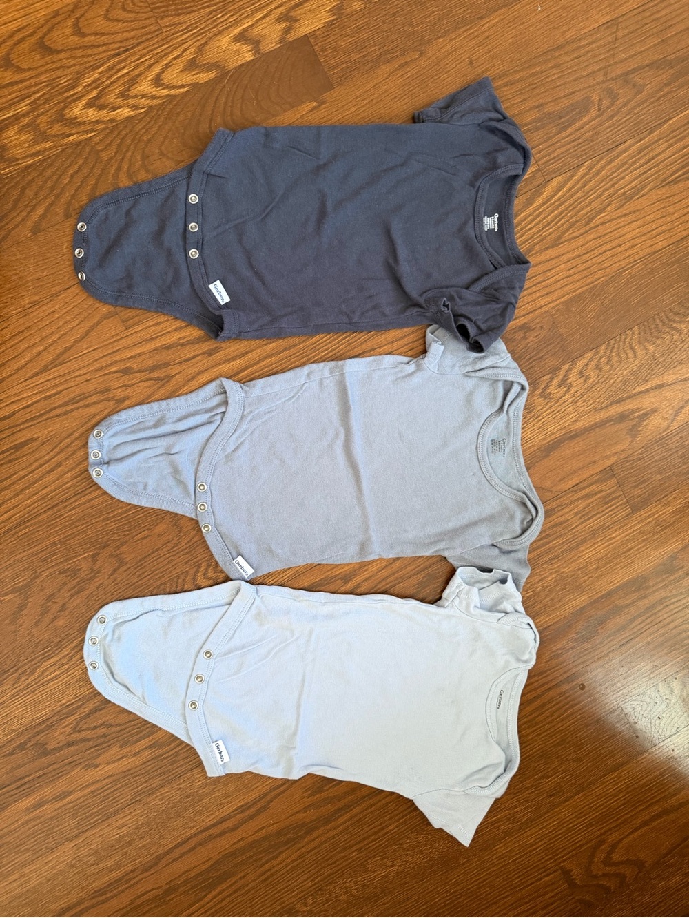 Gerber Navy, Gray, and Light Blue Baby One-Piece Bodysuit Set
